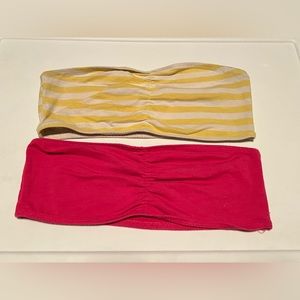 ❗️Size medium strapless bandeau tube top bra set of 2